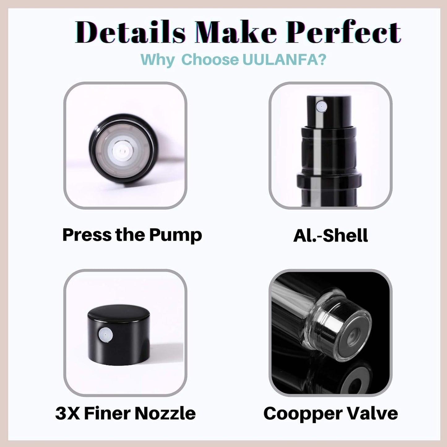 Portable Mini Refillable Perfume Atomizer Bottle Empty Pocket Size Cologne Sprayer for Travel