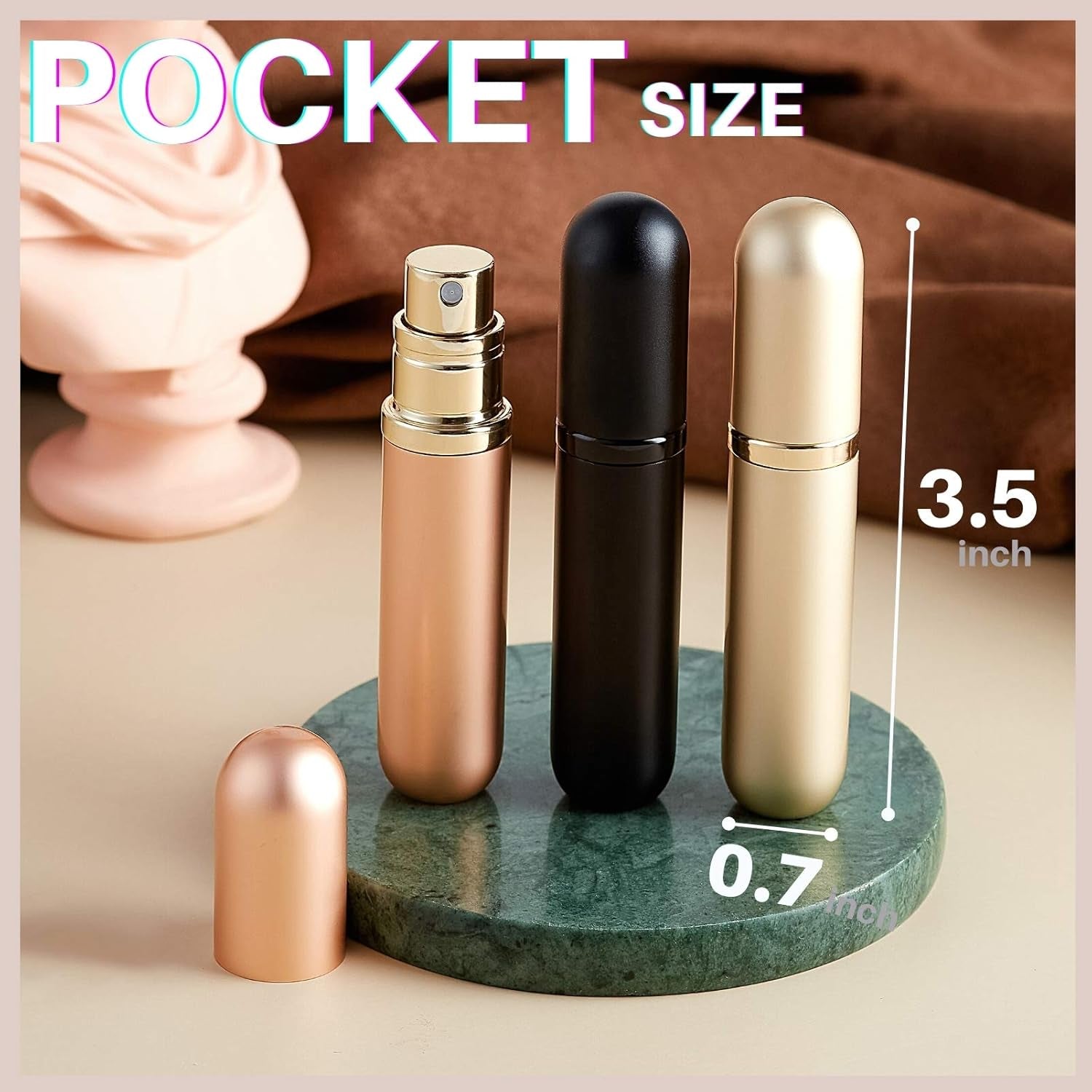 Portable Mini Refillable Perfume Atomizer Bottle Empty Pocket Size Cologne Sprayer for Travel